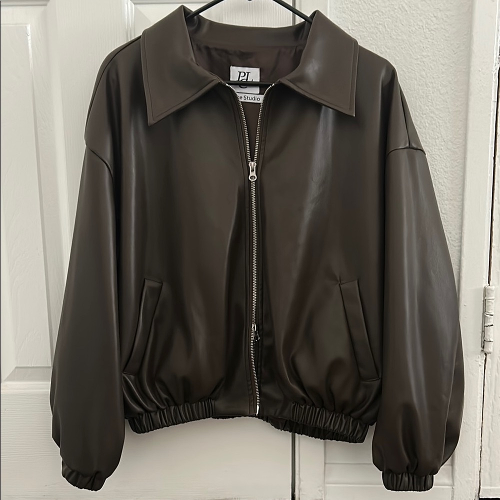 Brown Leather (Faux) Jacket